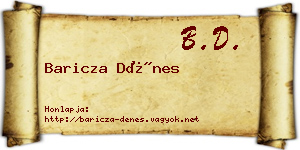Baricza Dénes névjegykártya